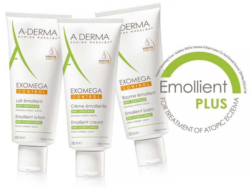 Exomega Control nosi oznako Emollient plus